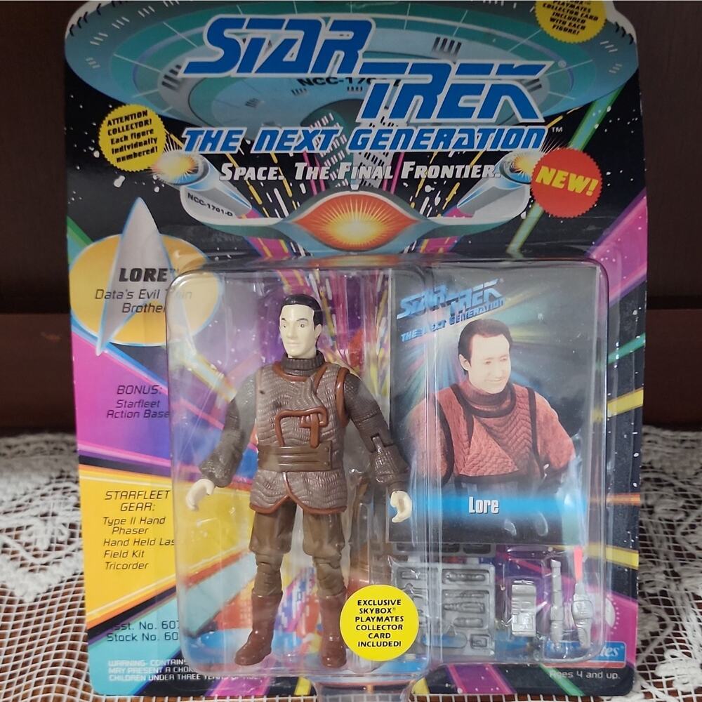 Playmates Star Trek TNG Lore Action Figure w/ Accessories SkyBox Card